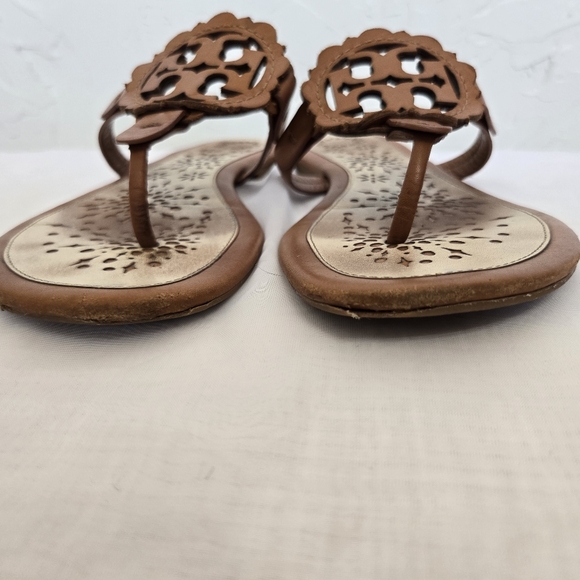 Tory Burch Leather Scalloped Miller Sandals - Picture 7 of 14